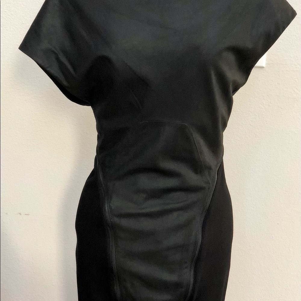 Helmut Lang Paper Leather Black Dress